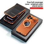 Original Farve Bagplade Mobiletui Til iPhone 17/14/15/16 Pro Max Magnetsuge Holder Metalramme All-Inclusive Spejlbeskyttelse Etu