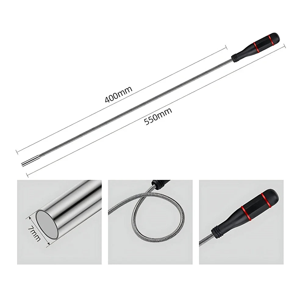 Car 360 Swivel Telescoping LED Light Flexible Inspection Mirror for Extra View Square Car Inspection Repair Tool Detection Lens CM World