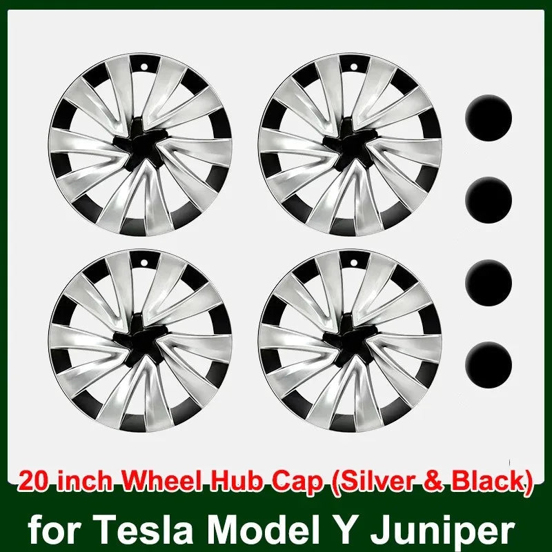 for Tesla New Model Y Juniper 2025 20inch Wheel Hubcap Front Rear Wheel Hup Caps Protect Cover Launch 2026 Exterior Accessories CM World