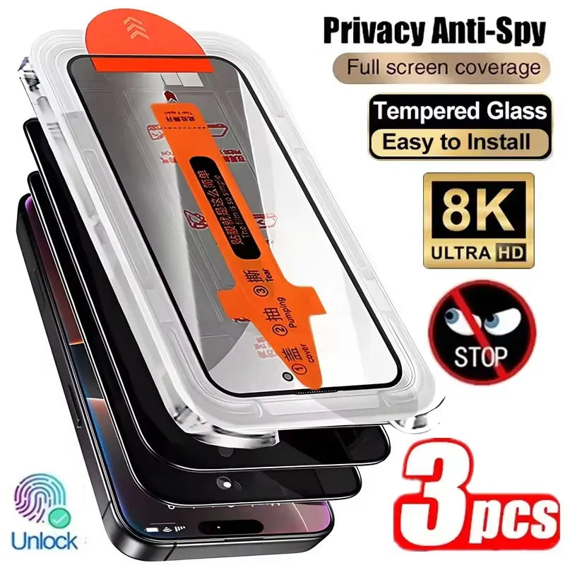 1-3PCS Unlock Privacy Easy Install Screen Protector For Samsung Galaxy S25 Ultra S25 Plus S25 Edge Anti Spy Tempered Glass Film Car Mobile World