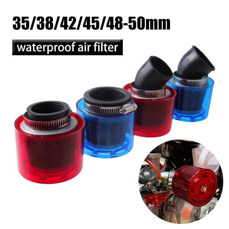Motorbike Pit Dirt Bike ATV Waterproof Air Filter 35MM 38MM 43MM 125cc-250cc Universal Motorcycle Splash Proof Air Filter CM World