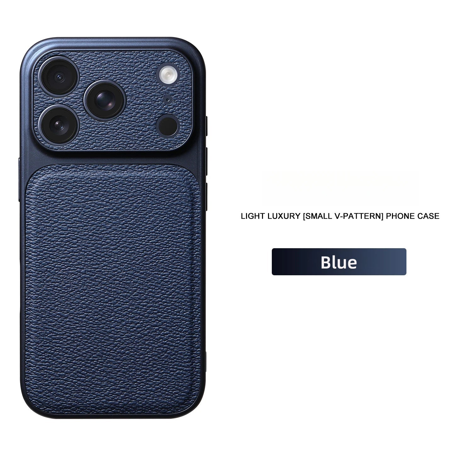 Solid Color Lychee Grain Leather Phone Case, Anti-Scratch & Shockproof Protective Cover for iPhone 17 Pro Max  16 15 14 13 Air