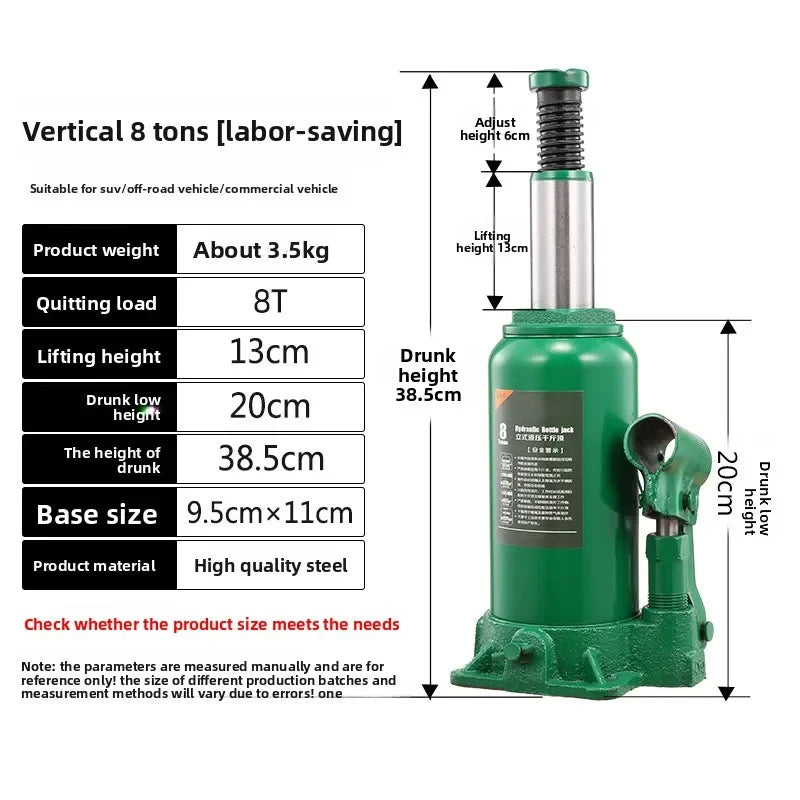 BEST Durable Vertical Hydraulic Jack 5 Tons 10 Tons 20 Tons Car Hand Crank Car Tire Replacement Maintenance Hydraulic