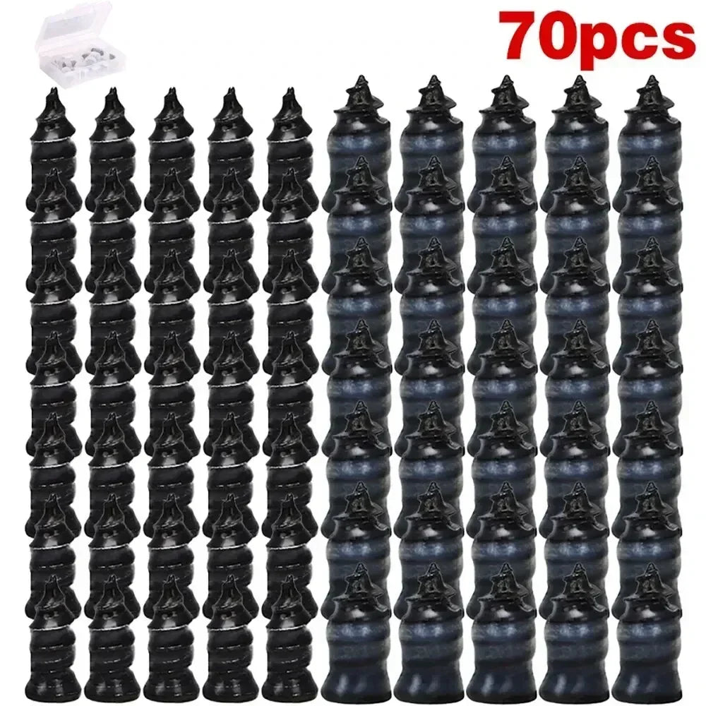 70-10PCS Universal Vacuum Tyre Repair Set For Car Motorcycle Scooter Rubber Tubeless Tire Repair Kit Glue Free Repair Nails