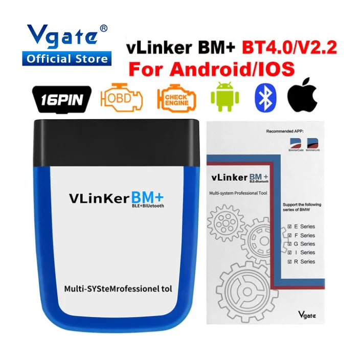 Vgate vLinker BM ELM327 For BMW Scanner Wifi Bluetooth 4.0 OBD2 OBD 2 Car Diagnostic Auto Scan Tool Bimmercode ELM 327 V1.5 V1 5 Car Mobile World