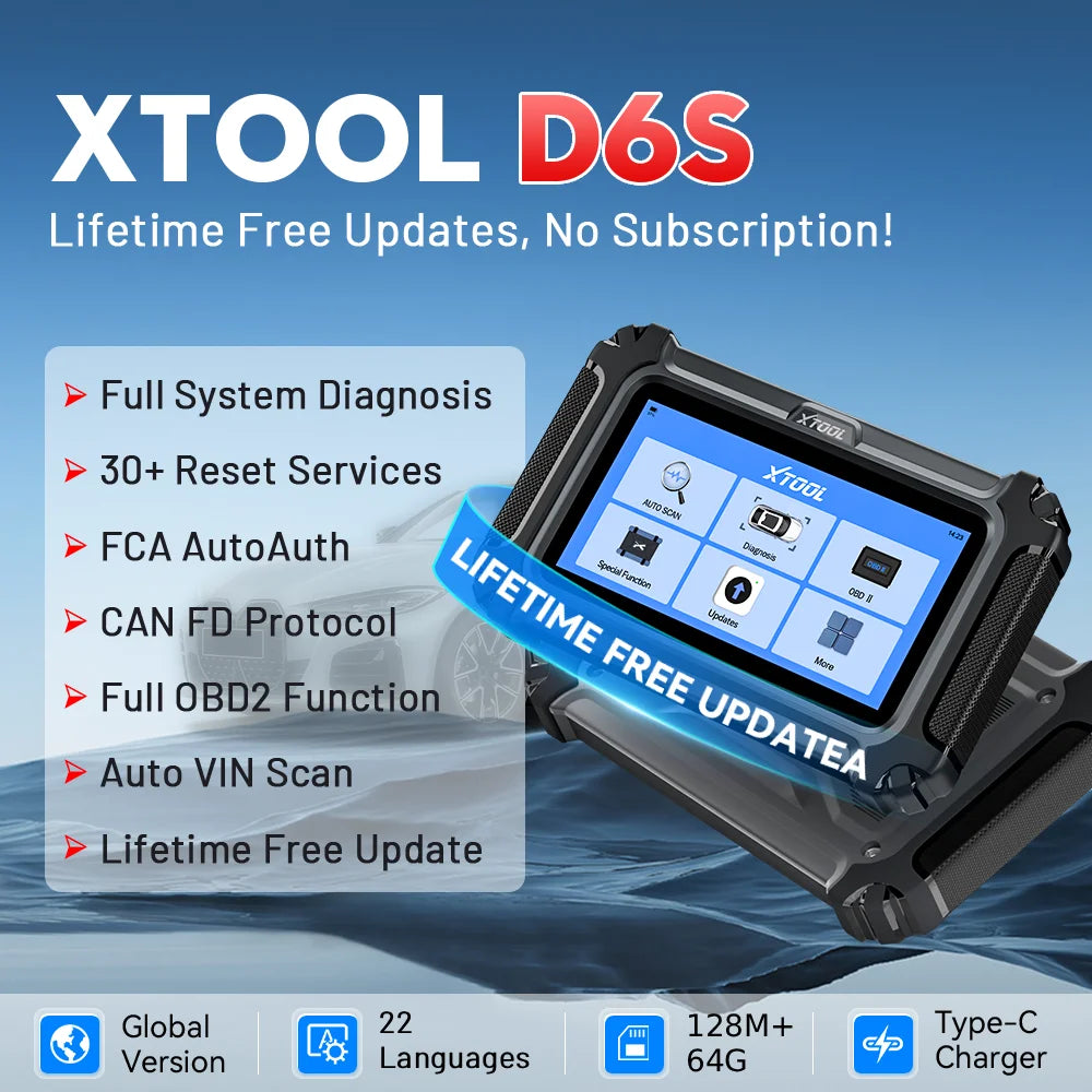 XTOOL D6S Car Diagnostic Tools OBD2 Full System Diagnostic Scanner 30+ Reset Services FCA Autoauth CAN FD Lifetime Free Update