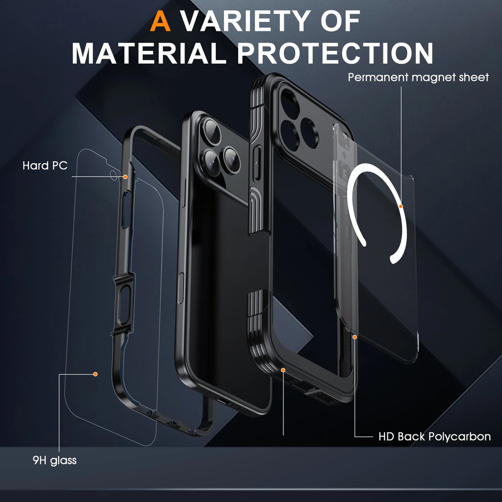 Brand new color magnetic shockproof and dustproof transparent phone case - Compatible with iPhone 17/17 Air/17 Pro/17 Pro Max Car Mobile World
