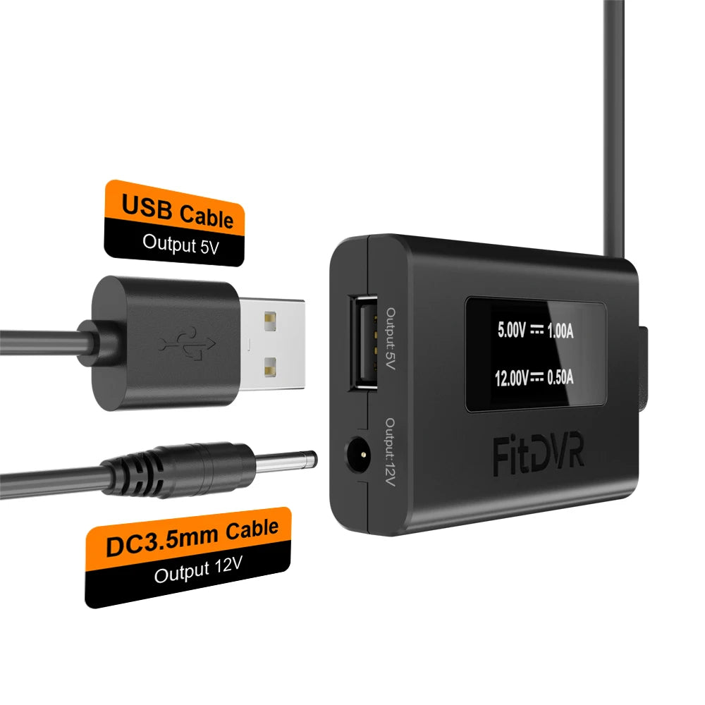 FitDVR Dash Cam Adapter (10-Pin) for Hyundai/ Kia/ Genesis, LED Display, USB Power Cable, Car DVR Camera Accessories, D3-014