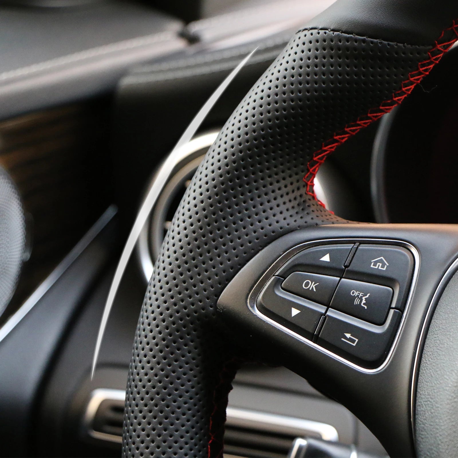 OEM Style For Suzuki Grand Vitara 2007 2008 2009 2010 2011 - 2013 Microfiber Leather Car Steering Wheel Cover Auto Accessories CM World
