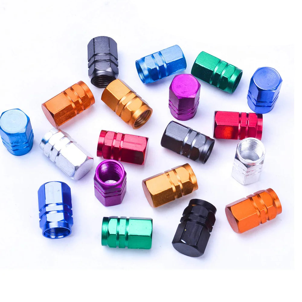 Aluminum Alloy Car Wheel Tire Valve Caps Tyre Rim Stem Covers Car Dustproof Tire Cap For Cars Motorcycles Trucks Bikes CM World