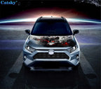 Brightly Colored Wolf Car Hood Decal Stickers Wrap Vinyl Film Engine Cover Decals Sticker Car Hood Protective Film