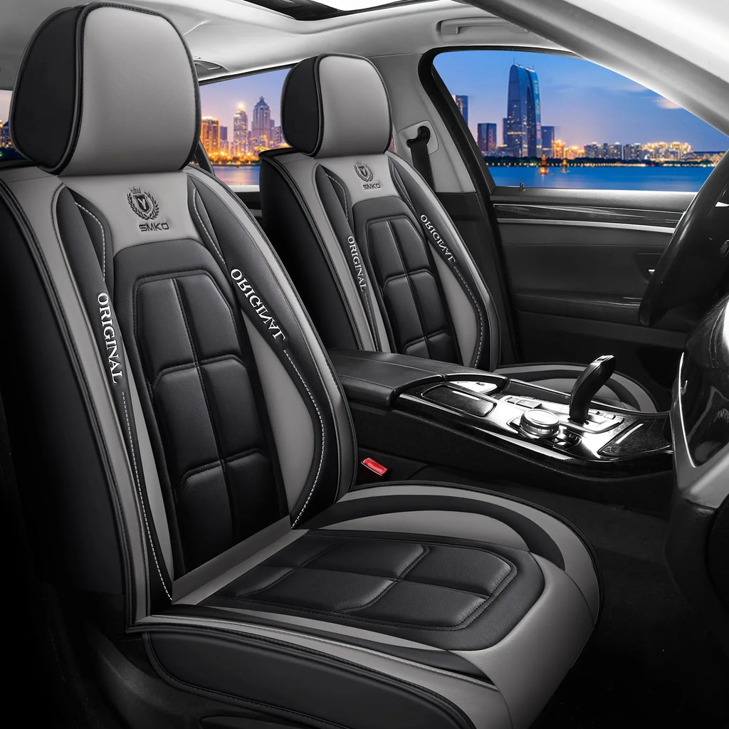 All inclusive seat cover, full leather car seat cushion, single seat driver and passenger seat cover, all season universal pad CM World