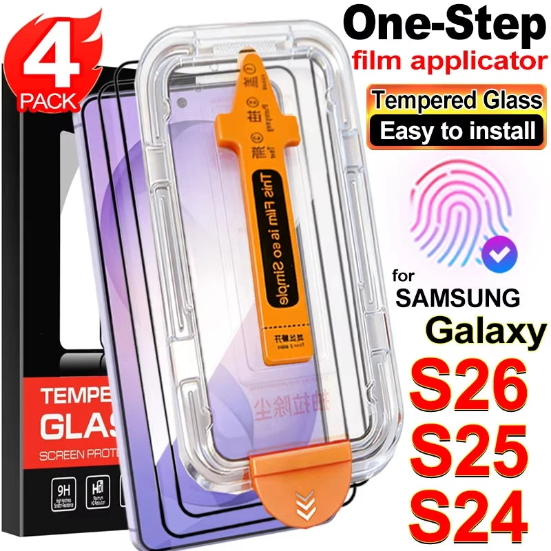 1-4Pcs Tempered Glass For Samsung S26 Ultra S25 S24 S23 A56 5G A16 A36 A25 A35 A26 A55 A73 A54 Screen Protector Protective Film