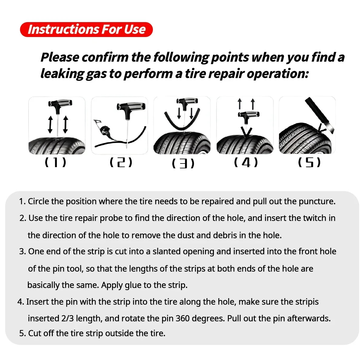 New Car Tire Repair Kit Puncture Plug Tools Tyre Puncture Emergency for Universal Tire Strips Stiring Glue Repair Tool Kit