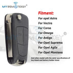 REMTEKEY Flip Key shell Case 2 Button HU100 for Vauxhall Opel Corsa D Astra H Vectra C Zafira 2005 2006 2007 2008 2009 CM World