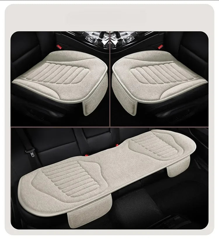 Flax Universal Car Seat Covers Four Season Breathable Car Seat Protector Pad Auto Accessories Interior Car Seat Covers Full Set CM World