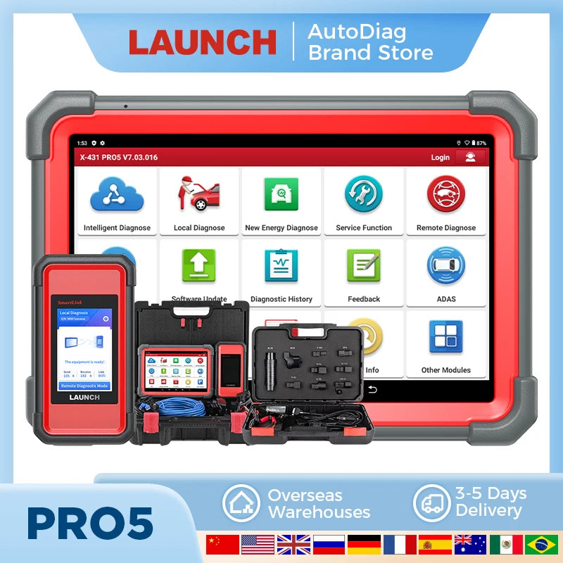 Launch X431 Pro5 Smartlink Car Diagnostic Tool ECU Programming Tool with J2534 SmartLink OBD2 Scanner