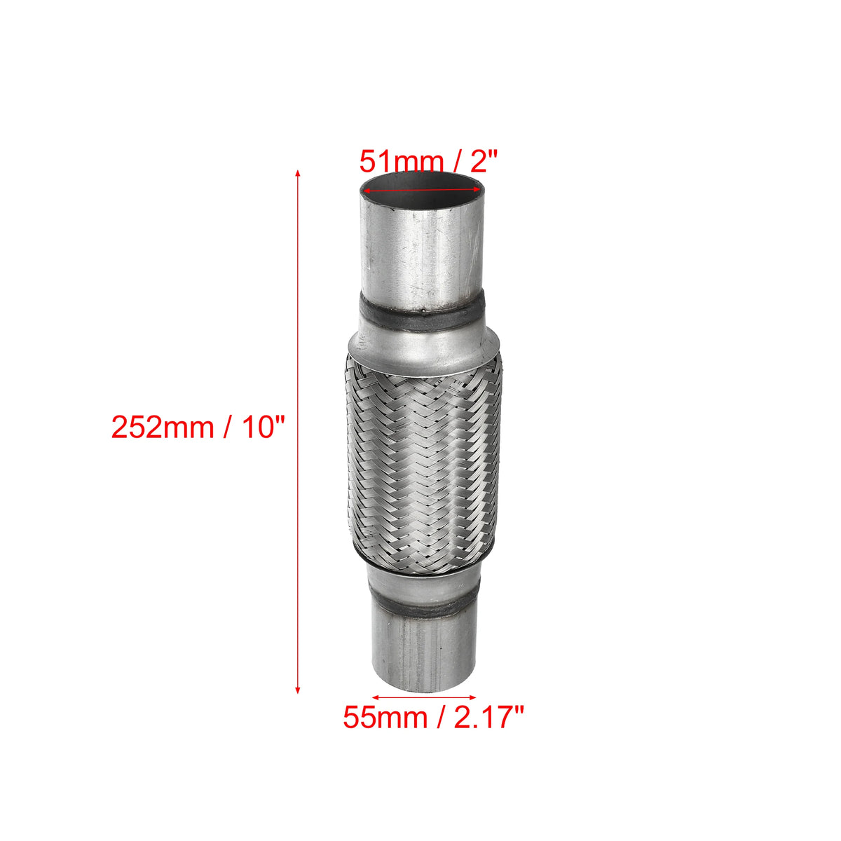 UXCELL 51x55x252mm 51x57x150mm 58x63x250mm Car Exhaust Tube Telescopic Flexible Stainless Steel Muffler Pipe Connector