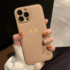 Personalized Phone Case For iPhone 1817 16 15 14 13 12 11 Pro Max Plus Air Luxury PU Leather Customized Initials Name Gift Cover