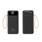 50000mAh Built-in Cable 22.5W Super Fast Charge Digital Display Power Bank Portable Charger Car Mobile World