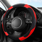 Universal Steer Wheel Protector Cover PU Leather Carbon Fiber No inner circle Anti Slip Breathable Steering Wheel Cover CM World