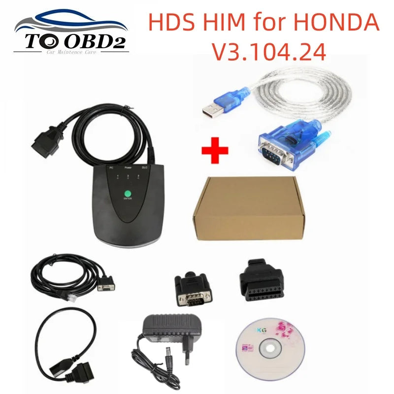 Newest V3.104.024 For Honda HDS HIM Diagnostic Tool with Double Board HDS HIM with Z-TEK USB1.1 To RS232 Convert Connector CM World