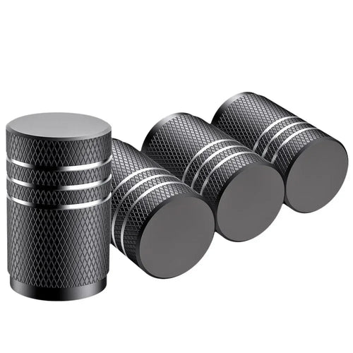4Pcs Car Tire Valve Stems Cap Knurling Style Tire Valve Cap Aluminum Tire Wheel Stem Air Valve Cap car Universal accessories CM World