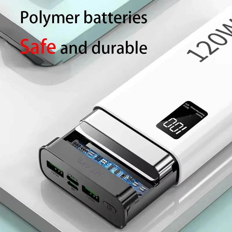 VIVO 2026 Large Capacity 500000mAh Powerbank 120W Fast Charging LEDPower Bank Portable Battery Charger Supply For Iphone Samsung Car Mobile World