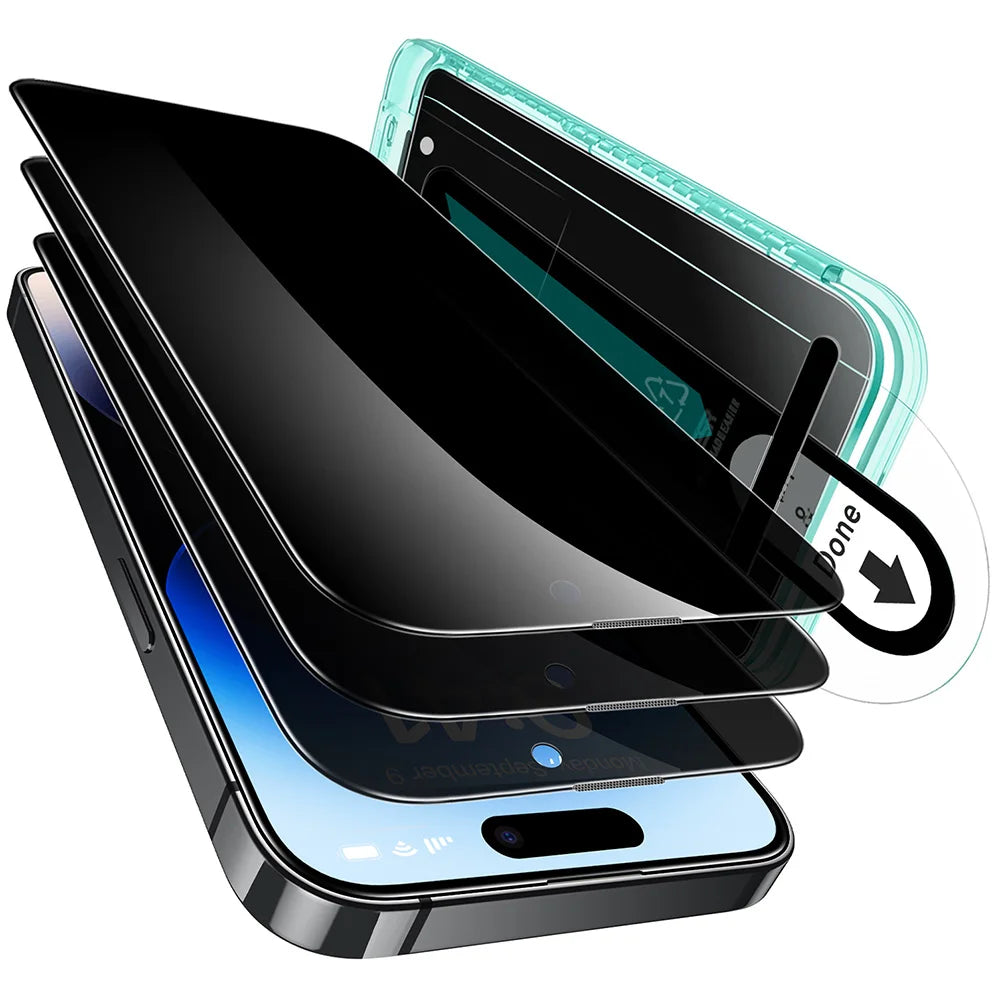 ESR 3 Pack for iPhone 14/13/13 Pro Screen Protector Anti-Peek HD Tempered Glass Screen Film For iphone 16e(SE4)