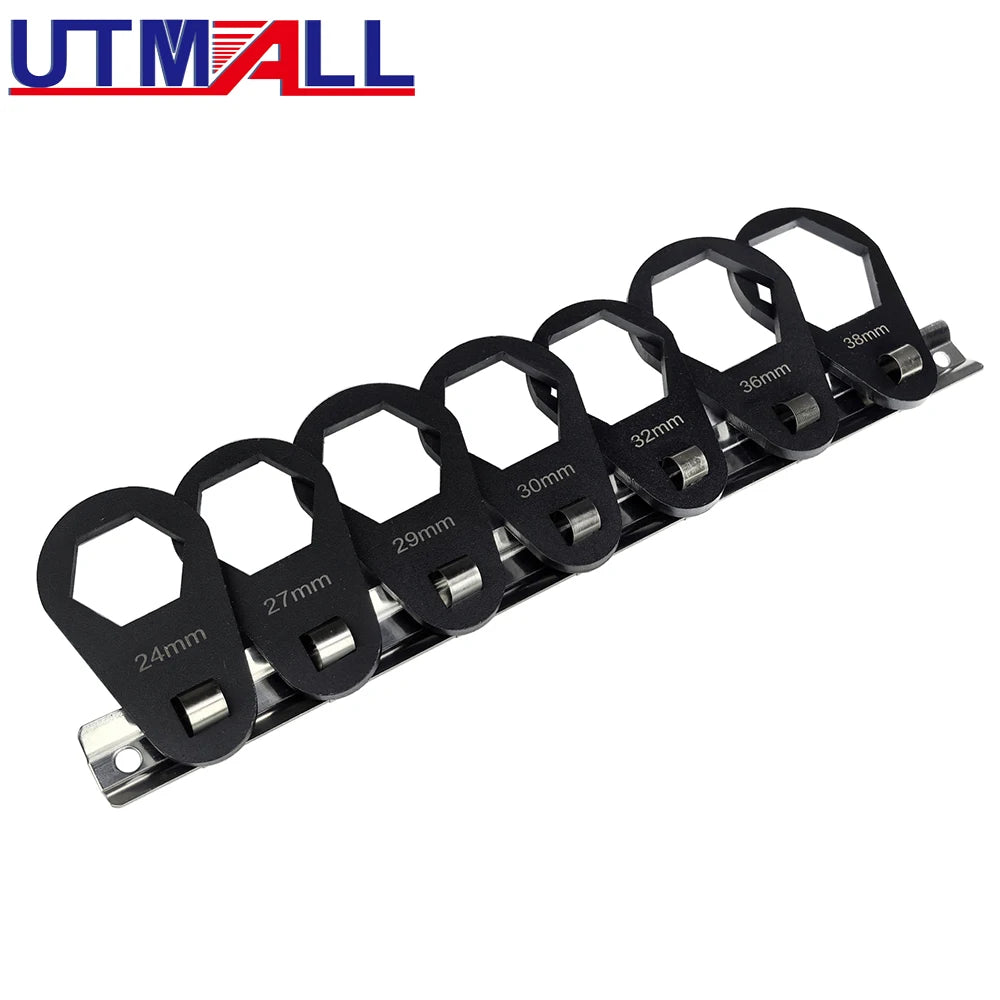 7PCS Crowfeet Oil Filter Offset Cap Wrench Set Remove Removal Metric 24-38mm