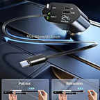 4 in 1 120W Car Charger Retractable Car Cigarette Lighter Adapter USB Type C Fast Charger Cable for IPhone Xiaomi POCO Samsung
