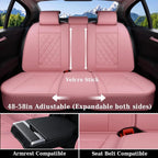 Pink Leather Car Seat Covers Full Set, Universal Waterproof Protector for Most Cars CM World