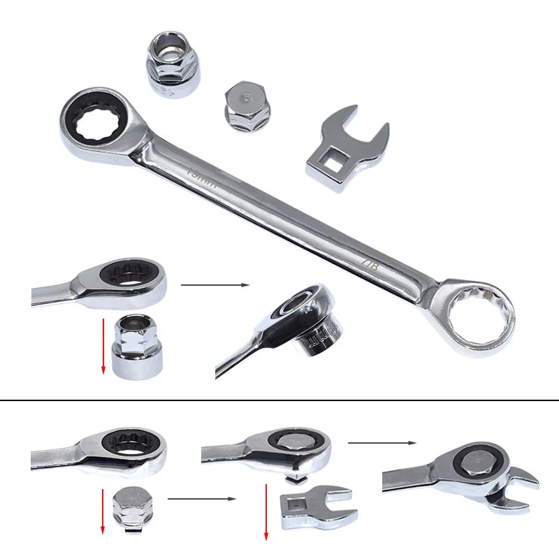 15-piece set of car engine belt adjustable wrench pulley disassembly idler wheel tensioning special auto repair tools