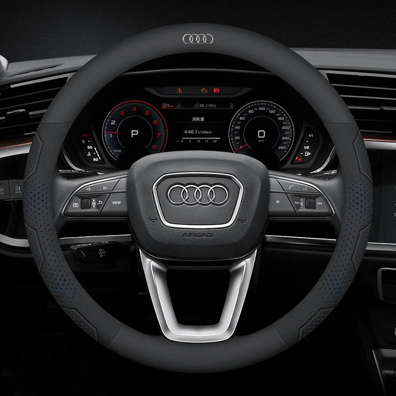 Carbon Fiber Steering Wheel Cover Anti-Slip for Audi SQ5 RSQ5 S3 S4 S5 S6 RS3 RS4 RS5 Q2 Q3 Q5 Q7 Q8 TT A1 A3 A4 A5 A6 A7 A8 CM World