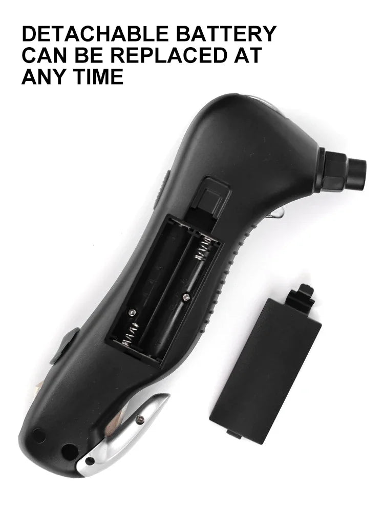 Digital tire pressure gauge, emergency lighting flashlight, car escape hammer, seat belt cutter, multi-functional self-rescue to CM World