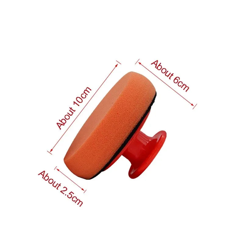 4 Inch Car Wax Applicator Pads Set with Red Handle Soft Sponge Applicators Foam Wax Pad for Polishing and Cleaning Cars CM World
