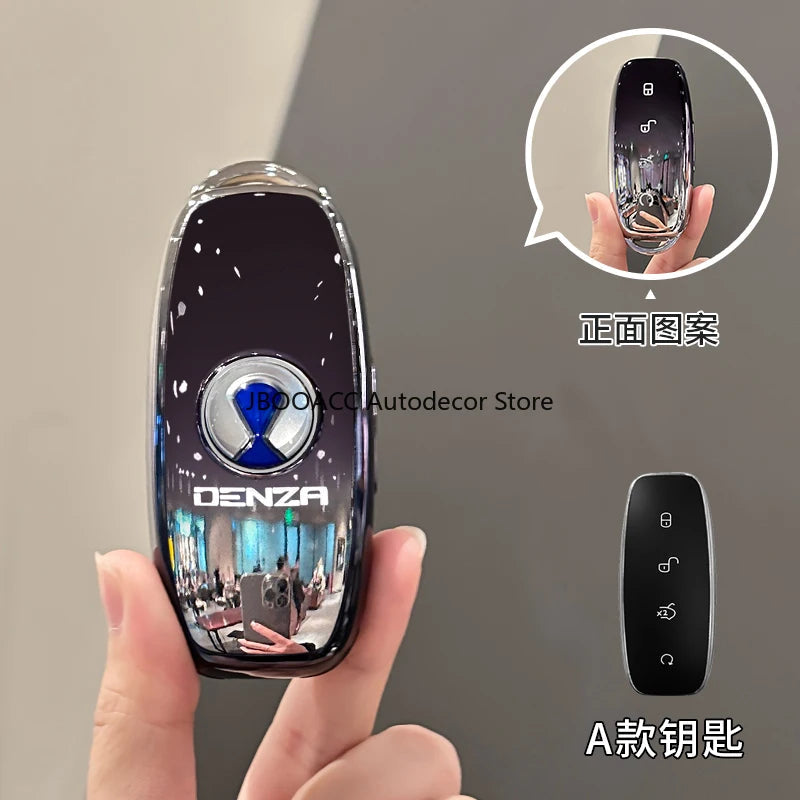 For DENZA D9 N7 X N9 2024 2025 TPU Car Key Case Cover Smart Key Cover Remote Control Shell Car Key Fob Case Protector Keychain CM World