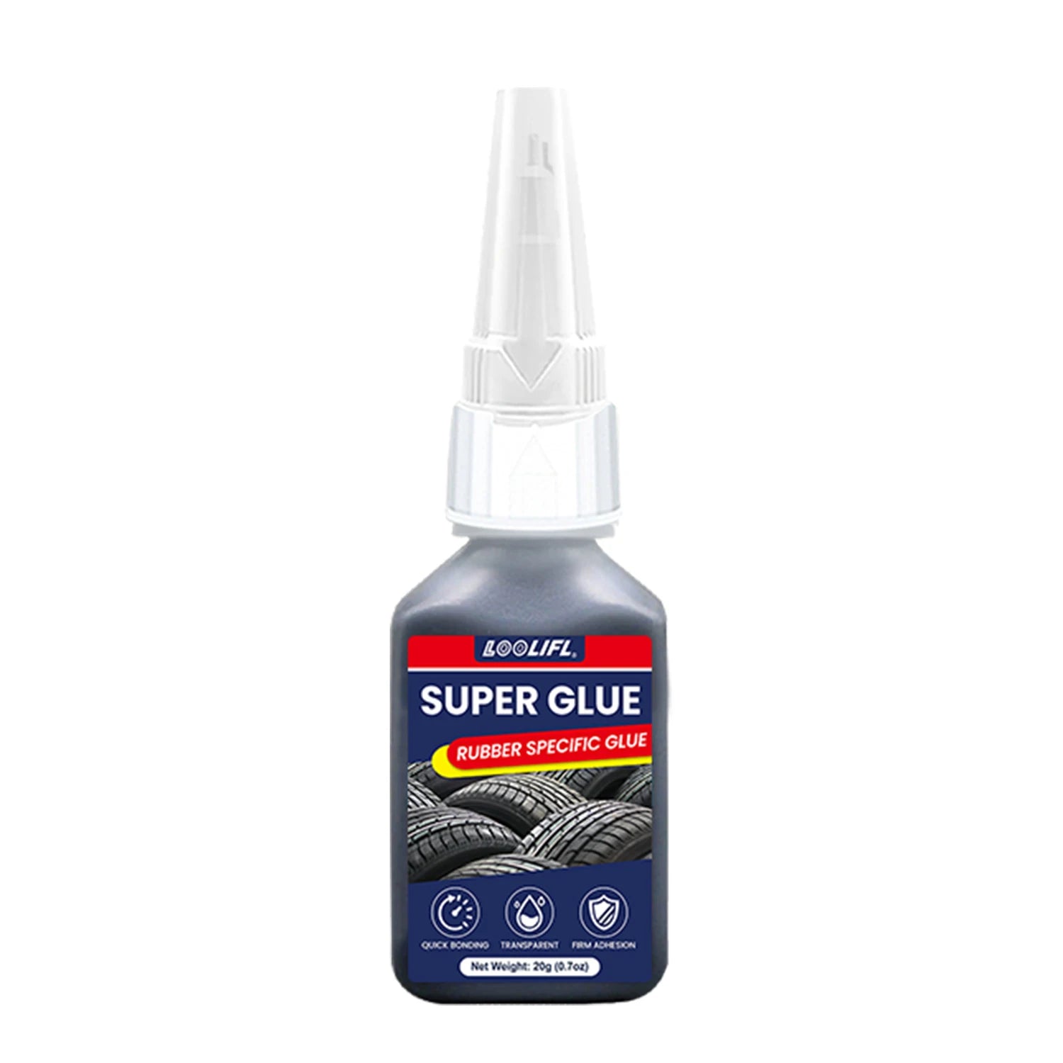 LOOLIFL-Tire repair adhesive, suitable for cars, motorcycles, bicycles, jeeps, off-road vehicles, trucks, tractors, 20ml, black CM World