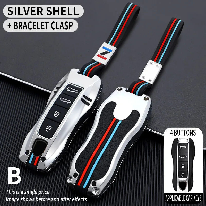Zinc Alloy Car Smart Key Case Cover Shell Fob for Porsche New Cayenne Panamera 911 992 Taycan Car Protect Interior Accessories CM World
