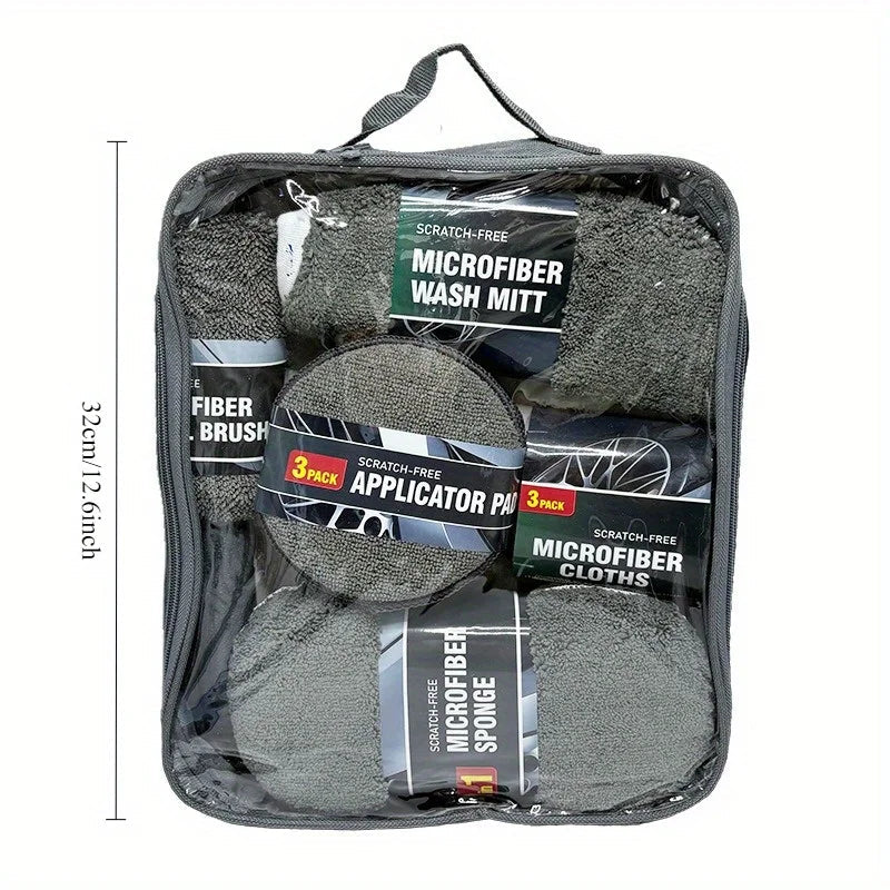 11pcs Car Cleaning Kit That Includes a Tire Brush, Microfiber Cleaning Gloves, Making It an Excellent Choice for Car Cleaning. CM World