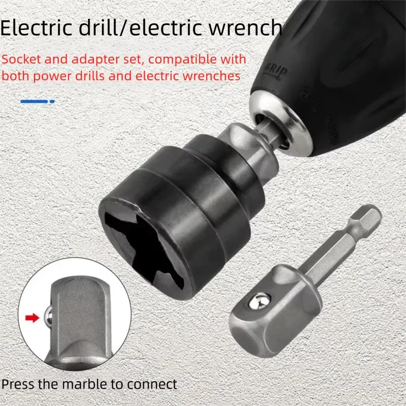 Universal Scissor Car Jack Adapter Rv Stabilizer Jack Drill Adapter Car Disassemble Tool Steel Ball Joint Rod Impact Wrench Tool