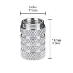 4Pcs Car Tire Valve Stems Cap Knurling Style Tire Valve Cap Aluminum Tire Wheel Stem Air Valve Cap car Universal accessories CM World