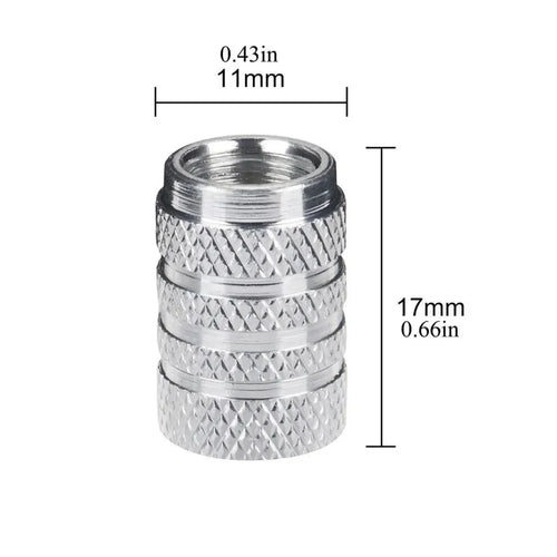 4Pcs Car Tire Valve Stems Cap Knurling Style Tire Valve Cap Aluminum Tire Wheel Stem Air Valve Cap car Universal accessories CM World