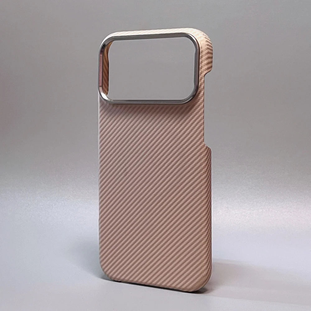 Luxury Carbon Fiber Slim Case For iPhone 17 13 14 15 16 Pro Max Shockproof Alloy Lens Camera Protective Ultra Thin Hard PC Cover Car Mobile World