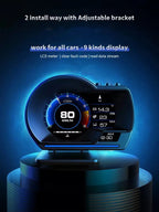 Newest A501 Car Head Up Display OBD2 Smart Car HUD Turbo Gauge Digital Odometer Security Alarm Water&Oil temp RPM Auto Meter CM World