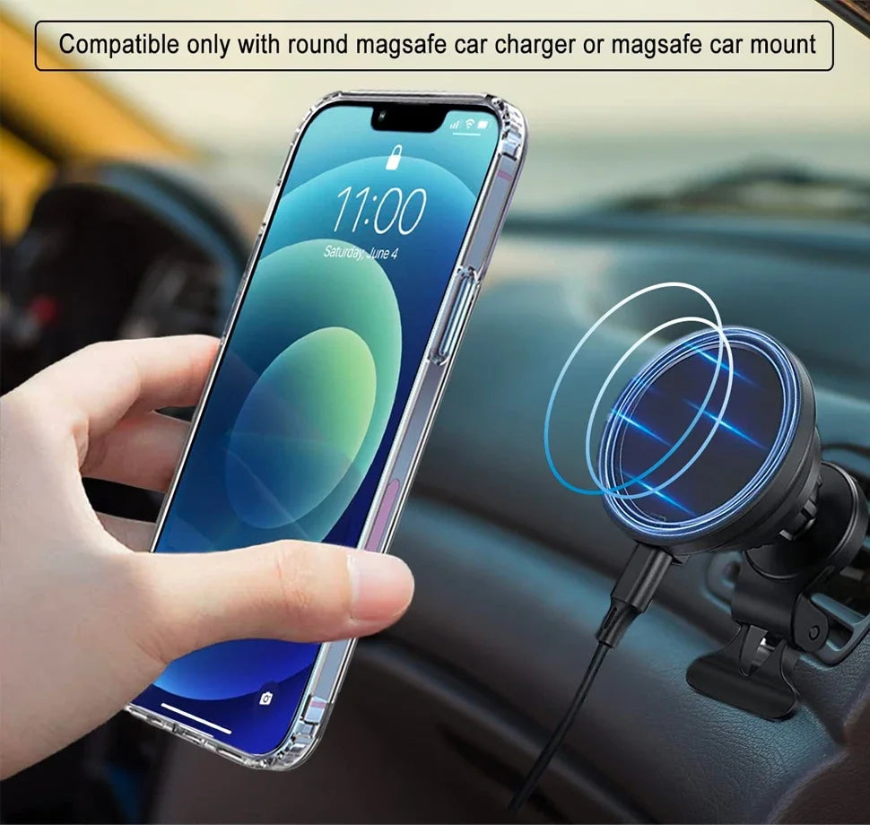 Clear Magnetic Phone Case with Kickstand for iPhone 17 Pro Max Air 16 15 14 Plus 13 12 11 Mini for Wireless Charging Back Cover Car Mobile World