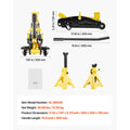 SucceBuy Low Profile Floor Jack 1.5T/2T/3T Capacity Steel Racing Floor Jack with Stands Hydraulic Trolley Car Lift for SUVs