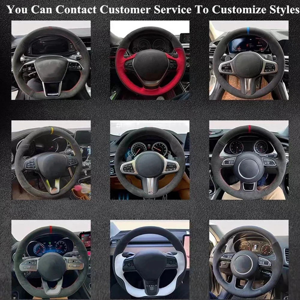 Customized Car Steering Wheel Cover Braid For Volkswagen VW Golf 6 GTI MK6 VW Jetta GLI Golf R20 Tiguan R-Line CM World