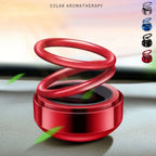 Solar Energy Vehicle Aromatherapy Rotating Double Ring Suspension Car Air Freshener Eliminate Odor Purify Air
