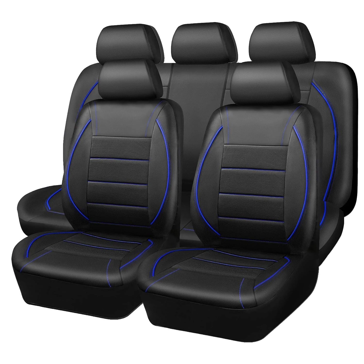 Universal Leather Car Seat Covers Red Simple Waterproof 5 Seat Car Seat Cover CM World